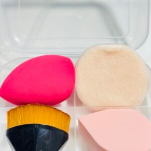 Kit de 4 Esponjas e 1 pincel pra base