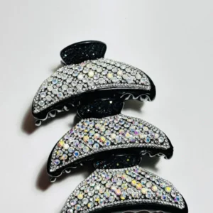 Piranha Prendedor de Cabelo Luxo Curvada Com Strass Furta-cor Premium