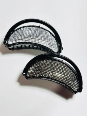 Piranha de Cabelo Luxo Arqueada com Alça e Strass Cravejado