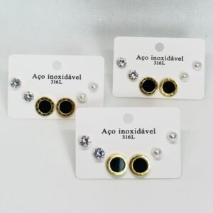Kit Brincos Aço Inoxidável 9